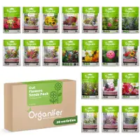 Organifer Snijbloemen Zadenpakket - 20 Soorten - Snijbloemen Zaad - Bloemenzaad - Bloemenweide - Bloemzaden - Snijbloemen Mix - Organifer