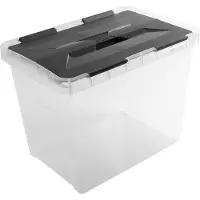 Sunware Onyx opbergbox 15L - 36x23.5x26.3 cm - Transparant/Grijs