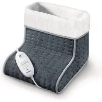 Beurer FW 20 Elektrische Voetenwarmer - 3 Warmtestanden - Tot maat 47 - Snelle opwarming - Automatische uitschakeling - Fleece/Teddy - Voering machinewasbaar - 3 Jaar garantie - Grijs