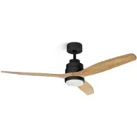 Ufesa Nepal Plafondventilator met Licht en Afstandsbediening 132cm 40W Zwart/Hout