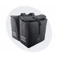 Voltano Dubbele Rolltop Fietstas Volledig Voorgevormd - 50 Liter - Zwart - 100% Waterdicht