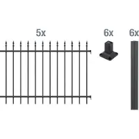 Alberts Metalen hek Chaussee Hoogte: 100 en 120 cm, totale lengte: 10 m, om vast te schroeven (set)