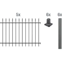 Alberts Metalen hek Chaussee Hoogte: 100 en 120 cm, totale lengte: 10 m, om vast te schroeven (set)