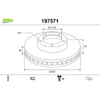 Valeo 197571 Remschijf