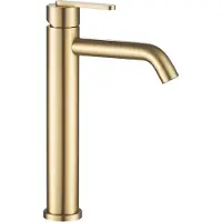 REA Ontario Js-11801-1Bg High - Wastafelkraan - Geborsteld Goud - 14,5X4,5X30Cm