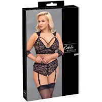 Cottelli Bondage Plus Size - kanten beha set (zwart) - 3XL