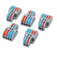 Aigostar Lasklem set 5 stuks - 4~2 split verbindingsklem 0.08-4mm² | IP20 hersluitbaar