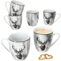MamboCat Set van 6 koffiemokken handvat ALOIS porselein 6 personen