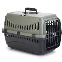 Beeztees Gipsy Reismand Kat - Transportbox kat/klein huisdier - Afneembare bovenkant Groen/Zwart - 45x26x29 cm