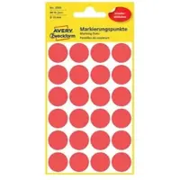 Avery Afneembare markeringspunten Ø 18 mm, rood 3595 - 4 stuks