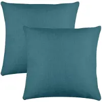 Stof Textile sierkussen Bea - 2x - petrol blauw - 50 x 50 cm - bank kussens - zitkussens - binnen/buiten - polyester