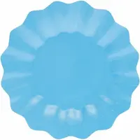 Givi Italia Feestbordjes - schulprand - 8x - turquoise - rond - papier/karton - 27cm - duurzaam - wegwerpbordjes - babyshower- kinderfeestje