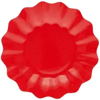 Givi Italia Feestbordjes - schulprand - 8x - rood - rond - papier/karton - 27cm - wegwerpbordjes - kinderfeestje