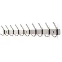 TOJ 20 Haaks Wandkapstok – 78cm - Muur / Wand Kapstok - Hangende Design Muurkapstok - Handdoekrek - RVS - Zilver