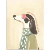 PosterMonkey Poster 90x120 cm - Quote - Hond - Zonnebril - Posters - Kamer decoratie - Wanddecoratie woonkamer - Muurdecoratie slaapkamer