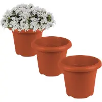 Hega hogar Plantenbak - 6x - Terra cotta - kunststof - D16 x H12 cm - Plantenbakken/bloembakken voor buiten