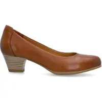 No Stress Cognac leren pumps | Maat 38