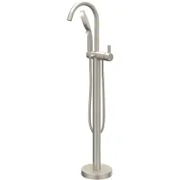 Ivy Aia Pact Badmengkraan vrijstaand met draaibare uitloop, slang 150cm en 3-standen handdouche Geborsteld nickel PVD