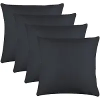 Stof Textile sierkussen Bea - 4x - antraciet - 50 x 50 cm - bank kussens - zitkussens - binnen/buiten - polyester