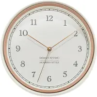 Atmosphera Wandklok/Muurklok Montreux - Kunststof/glas - Dia 29 cm - creme wit - keuken/gang/kantoor klok