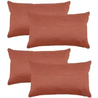 Stof Textile sierkussen Bea - 4x - terracotta - 30 x 50 cm - bank kussens - zitkussens - binnen/buiten - polyester