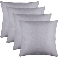 Stof Textile sierkussen Bea - 4x - lichtgrijs - 50 x 50 cm - bank kussens - zitkussens - binnen/buiten - polyester