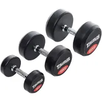 Taurus Studio Dumbbell Gerubberd 4kg – Professionele Halter per Stuk – Staal met Rubberen Coating – Ergonomische Grip – Verkrijgbaar tot 50 kg