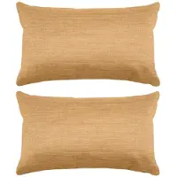 Stof Textile sierkussen Bea - 2x - camel - 30 x 50 cm - bank kussens - zitkussens - binnen/buiten - polyester