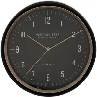 Atmosphera Wandklok/Muurklok Montreux - Kunststof/glas - Dia 29 cm - zwart - keuken/gang/kantoor klok