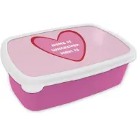 MuchoWow Broodtrommel Roze - Lunchbox Quote - Moeder - Roze - Brooddoos 18x12x6 cm - Brood lunch box - Broodtrommels voor kinderen en volwassenen