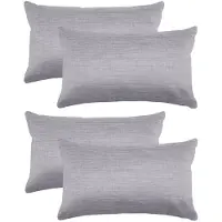 Stof Textile sierkussen Bea - 4x - lichtgrijs - 30 x 50 cm - bank kussens - zitkussens - binnen/buiten - polyester