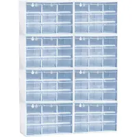 PlasticForte Sorteerbakjes spijkers/schroeven - 72x lades - 18.5 x 10 x 12 cm - opbergkastjes - ophangbaar - wit/transparant