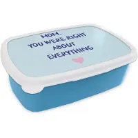 MuchoWow Broodtrommel Blauw - Lunchbox Moeder - Quote - Blauw - Brooddoos 18x12x6 cm - Brood lunch box - Broodtrommels voor kinderen en volwassenen