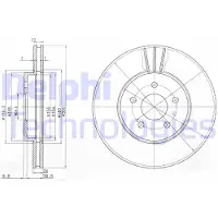 Delphi BG3537 Remschijf