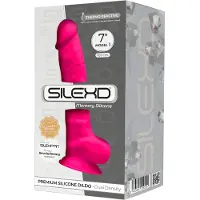 Silexd 7 - dildo met zuignap en ballen - 17,5cm - roze
