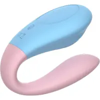 Mrow 03 - oplaadbare waterdichte duo vibrator - blauw/roze