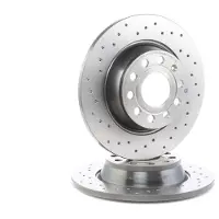 Brembo Remschijf 08A2021X achter, gelocht, geperforeerd, volledig, 1 Stuk