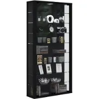 VCM Vitrosa Maxi vitrinekast Wandmodel - 59x18x114.3 cm - zwart