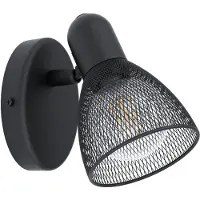 Eglo Carovigno Opbouwspot - 1 lichts - 7 cm. - E27 - zwart/rooster