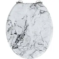 Wenko WC bril Onyx - Marmer decor - MDF FSC gecertificeerd - RVS scharnieren - Toiletbril decor - Toiletzitting met print