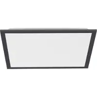 Leuchtendirekt LED-plafondlamp Flat, dimbaar, zwart, Keuken, Kunststof, Modern, LED plafondlamp