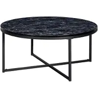 Wohnling Salontafel marmerlook zwart 80 cm - WL6.247