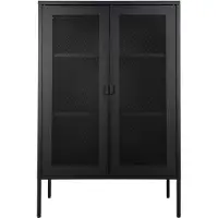 House Nordic Vitrinekast Melbourne | metaal zwart 40x80x120 cm vitrinekasten | NADUVI