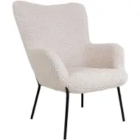 House Nordic Fauteuil Glasgow teddystof | polyester wit 70x98x79 cm fauteuils | NADUVI