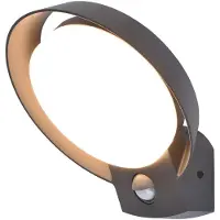 Lutec Ronde buitenlamp Polo antraciet met sensor