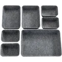 Wenko Organizer Opbergdozen voor lades, 3 maten, gerecycled polyester vilt (set, 7-delig)