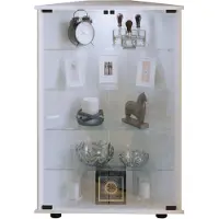Hioshop Jecka vitrinekast Hoekkast met 2 glazen deurenwit.