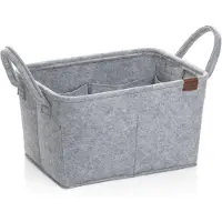 Kela Badkamer - Fay Mand met 8 Binnenzakken 35x25x20 cm - Vilt - Grijs