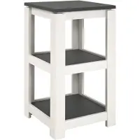 Haku Bijzettafel Marius 40x40cm, 1 legplank - wit/antraciet