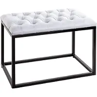 Haku kruk, bekleed, B 600 x D 400 x H 450 mm, textielstof in lederlook en staal, grijs-zwart